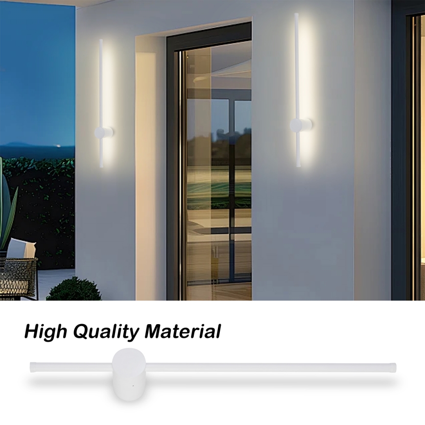 Brilagi - AURA LED utomhusvägglampa, 12 W, 230 V, 3000 K, IP54, 65 cm, vit, CRI 90