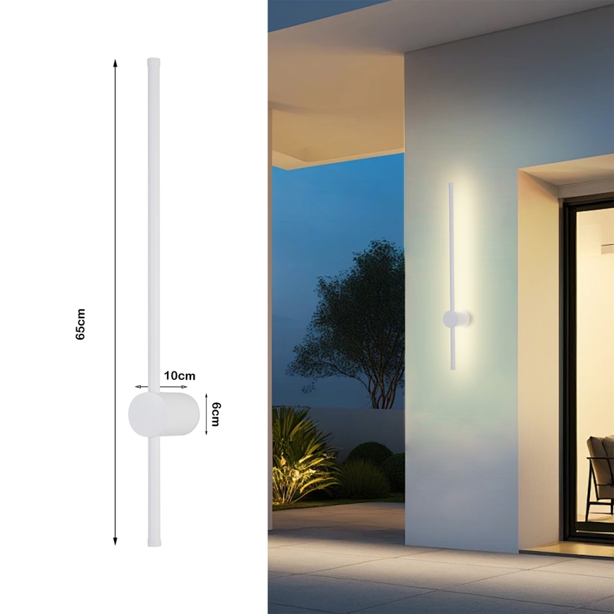 Brilagi - AURA LED utomhusvägglampa, 12 W, 230 V, 3000 K, IP54, 65 cm, vit, CRI 90