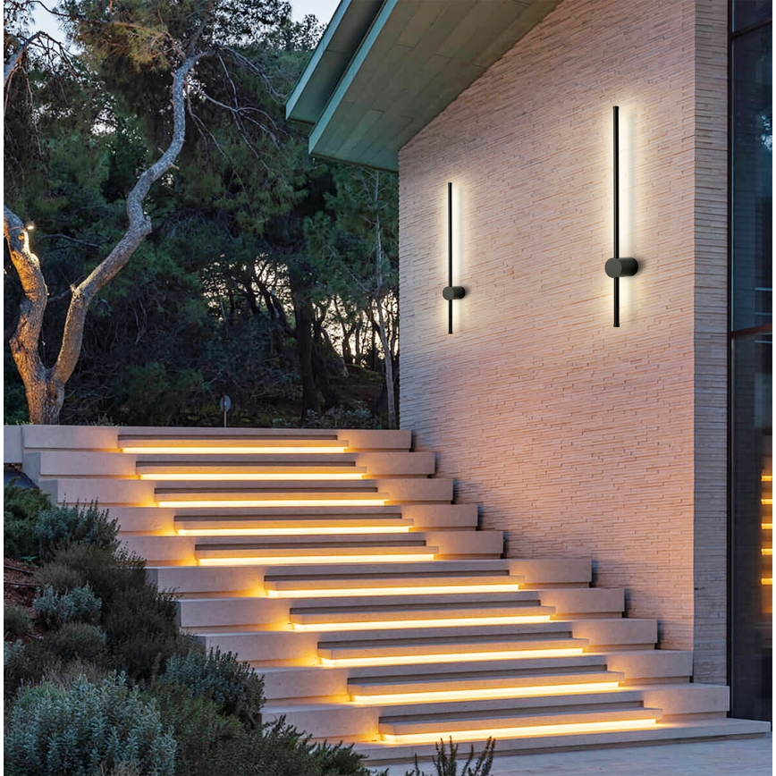 Brilagi - LED utomhusvägglampa AURA LED/12W/230V 3000K IP54 65 cm svart CRI 90