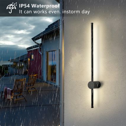 Brilagi - LED utomhusvägglampa AURA LED/12W/230V 3000K IP54 65 cm svart CRI 90