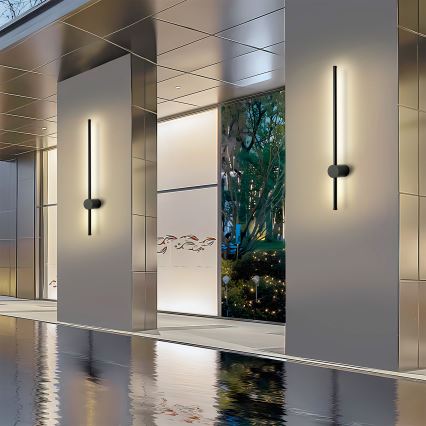 Brilagi - LED utomhusvägglampa AURA LED/12W/230V 3000K IP54 65 cm svart CRI 90