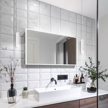 Brilagi - Badrumsljuskrona på sträng SELE AQUA 1xGU10/30W/230V IP44 vit