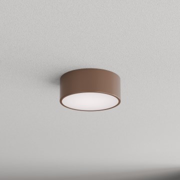 Brilagi - Badrumsplafond CLARE med rörelse- och skymningssensor 1xE27/24W/230V Ø 20 cm brun IP54