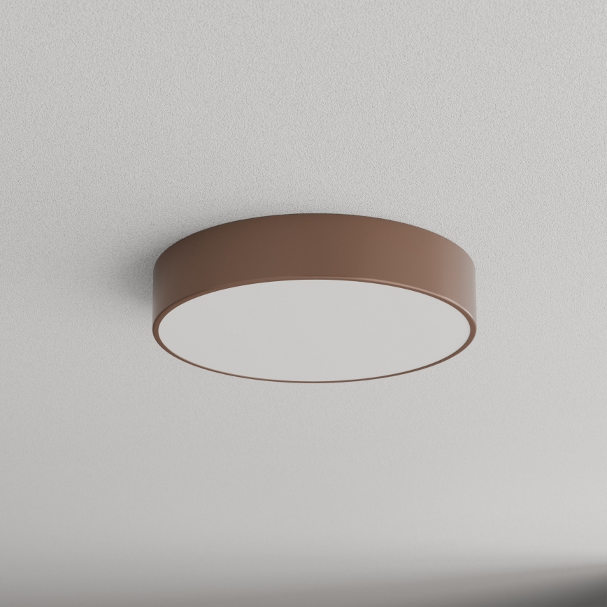 Brilagi - Taklampa för badrum med rörelse- och skymningssensor CLARE 3xE27/24W/230V diam. 40 cm brun IP54