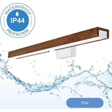 Brilagi - Badrumsspegel med LED-belysning WOODY MIRROR LED/12W/230V 60 cm IP44 ek körsbär/vit