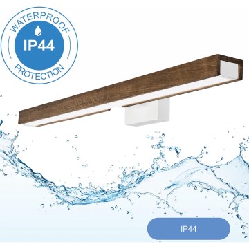 Brilagi - Badrumsspegel med LED-belysning WOODY MIRROR LED/12W/230V 60 cm IP44 ek valnöt/vit