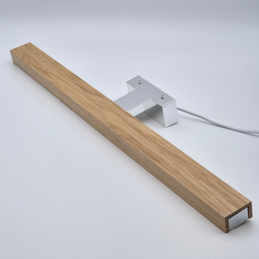 Brilagi - Badrumsspegel med LED-belysning WOODY MIRROR LED/12W/230V 60 cm IP44 ek/skinande krom