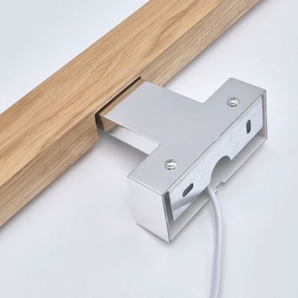 Brilagi - Badrumsspegel med LED-belysning WOODY MIRROR LED/12W/230V 60 cm IP44 ek/skinande krom