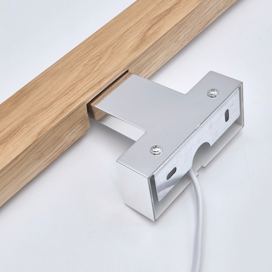 Brilagi - Badrumsspegel med LED-belysning WOODY MIRROR LED/12W/230V 60 cm IP44 ek/skinande krom