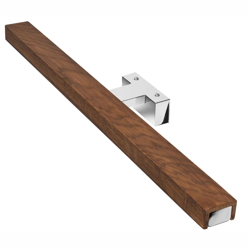 Brilagi - Badrumsspegel med LED-belysning WOODY MIRROR LED/12W/230V 60 cm IP44 ek körsbär/skinande krom