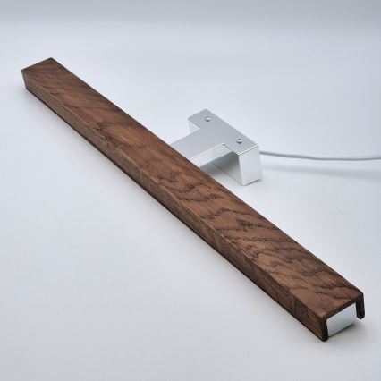 Brilagi - Badrumsspegel med LED-belysning WOODY MIRROR LED/12W/230V 60 cm IP44 ek körsbär/skinande krom