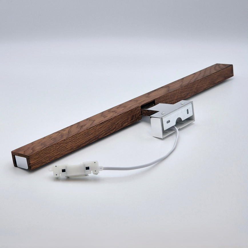 Brilagi - Badrumsspegel med LED-belysning WOODY MIRROR LED/12W/230V 60 cm IP44 ek körsbär/skinande krom