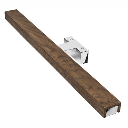 Brilagi - Badrumsspegel med LED-belysning WOODY MIRROR LED/12W/230V 60 cm IP44 ek valnöt/skinande krom