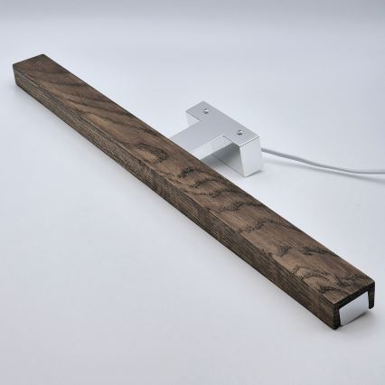 Brilagi - Badrumsspegel med LED-belysning WOODY MIRROR LED/12W/230V 60 cm IP44 ek valnöt/skinande krom