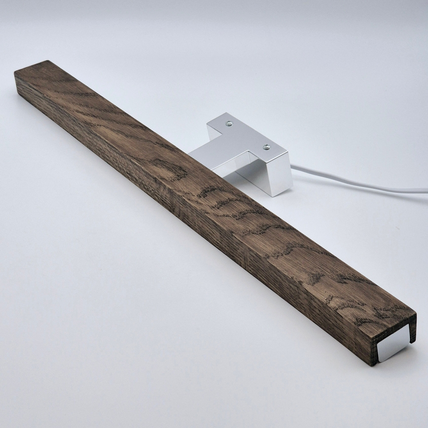 Brilagi - Badrumsspegel med LED-belysning WOODY MIRROR LED/12W/230V 60 cm IP44 ek valnöt/skinande krom