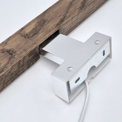 Brilagi - Badrumsspegel med LED-belysning WOODY MIRROR LED/12W/230V 60 cm IP44 ek valnöt/skinande krom