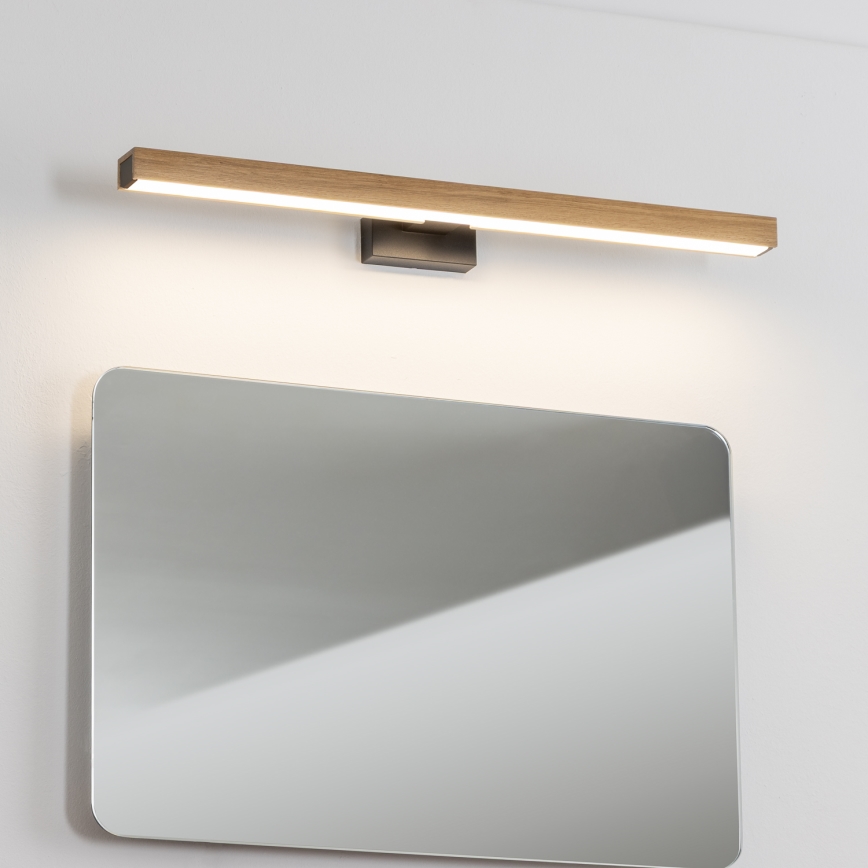 Brilagi - Badrumsspegel med LED-belysning WOODY MIRROR LED/12W/230V 60 cm IP44 ek/svart