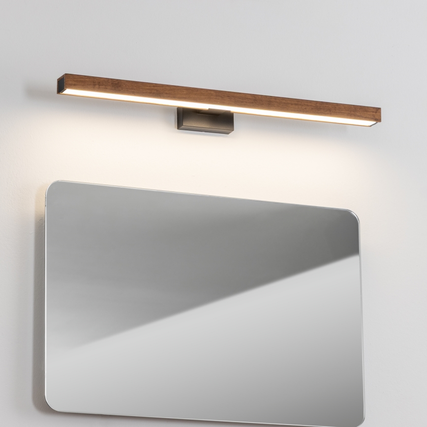 Brilagi - Badrumsspegel med LED-belysning WOODY MIRROR LED/12W/230V 60 cm IP44 ek körsbär/svart