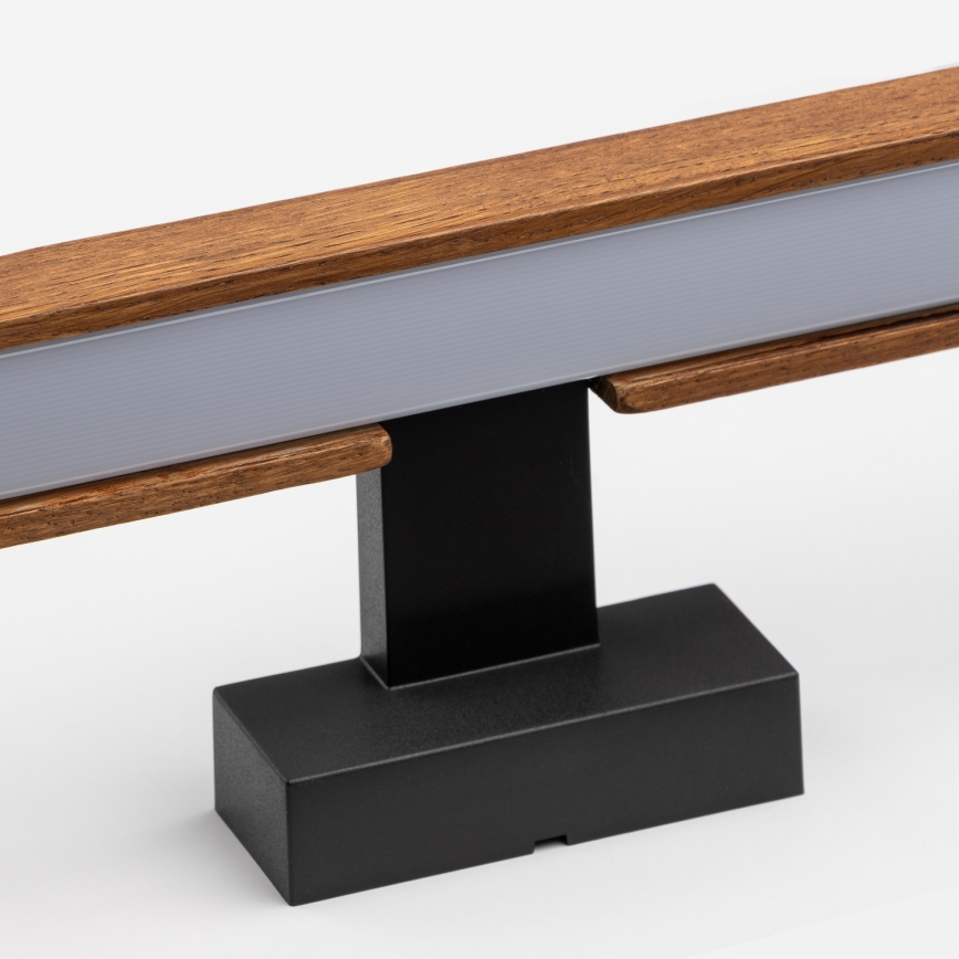 Brilagi - Badrumsspegel med LED-belysning WOODY MIRROR LED/12W/230V 60 cm IP44 ek körsbär/svart