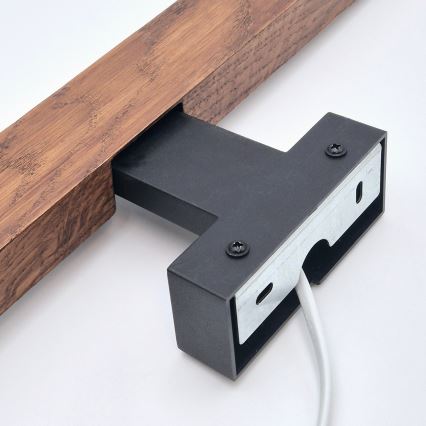 Brilagi - Badrumsspegel med LED-belysning WOODY MIRROR LED/12W/230V 60 cm IP44 ek körsbär/svart