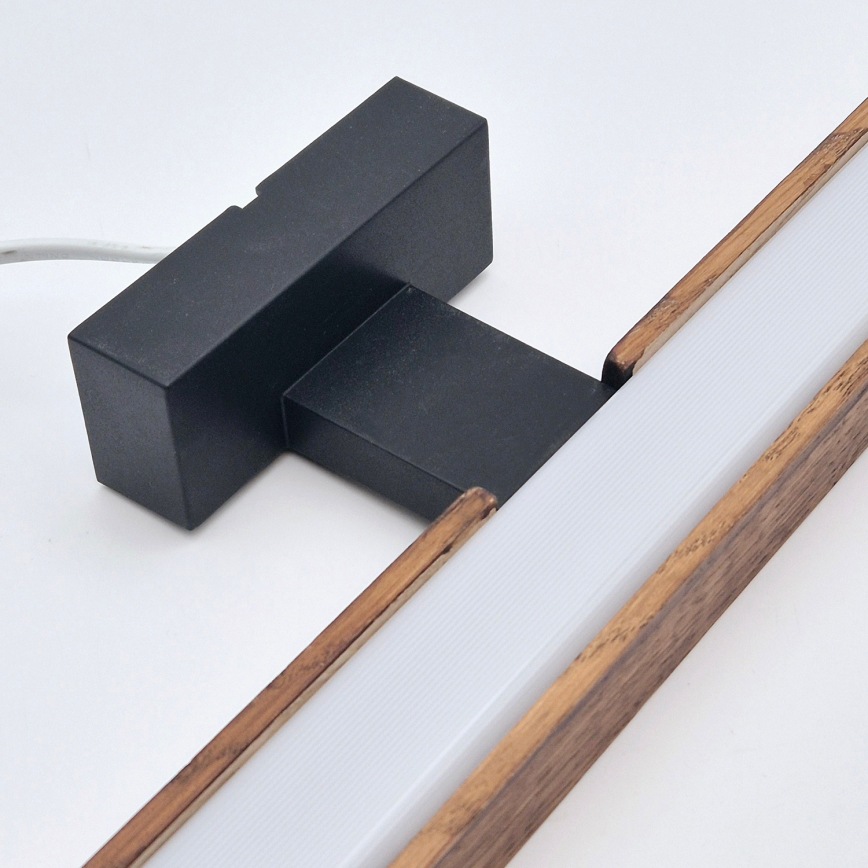 Brilagi - Badrumsspegel med LED-belysning WOODY MIRROR LED/12W/230V 60 cm IP44 ek körsbär/svart