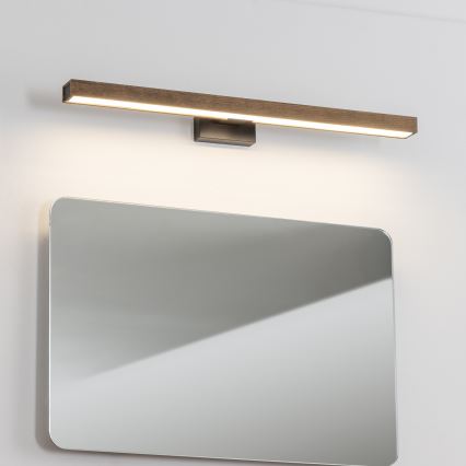 Brilagi - Badrumsspegel med LED-belysning WOODY MIRROR LED/12W/230V 60 cm IP44 ek valnöt/svart