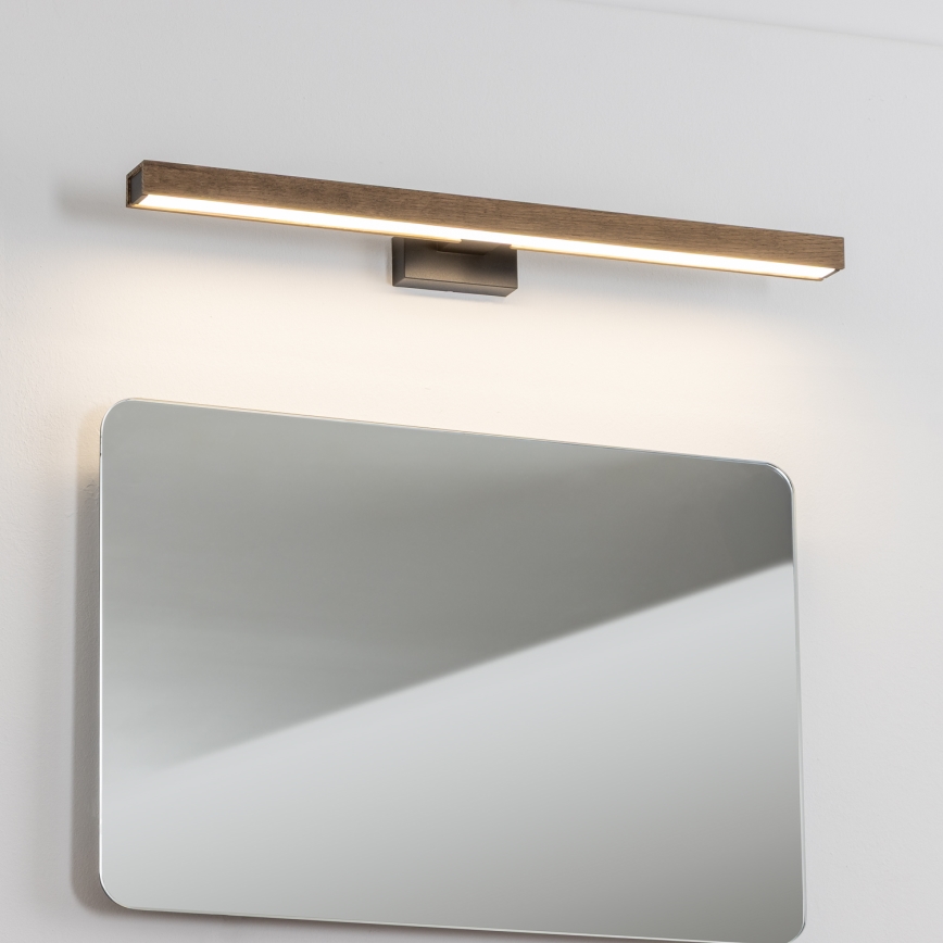 Brilagi - Badrumsspegel med LED-belysning WOODY MIRROR LED/12W/230V 60 cm IP44 ek valnöt/svart