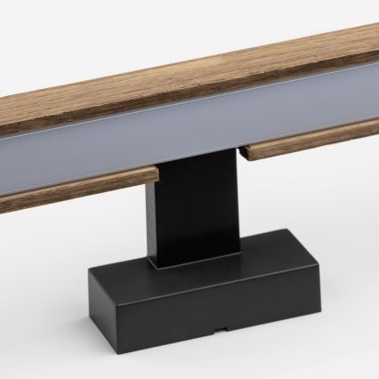 Brilagi - Badrumsspegel med LED-belysning WOODY MIRROR LED/12W/230V 60 cm IP44 ek valnöt/svart