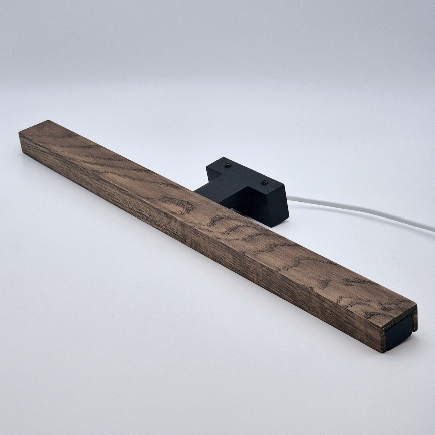 Brilagi - Badrumsspegel med LED-belysning WOODY MIRROR LED/12W/230V 60 cm IP44 ek valnöt/svart