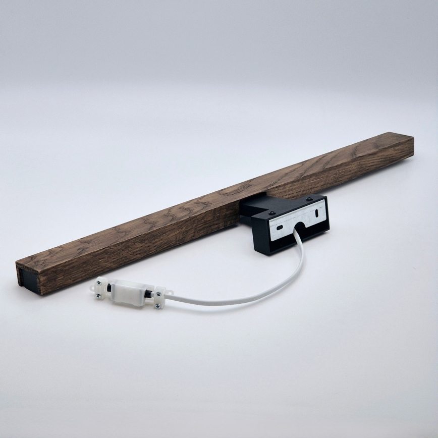 Brilagi - Badrumsspegel med LED-belysning WOODY MIRROR LED/12W/230V 60 cm IP44 ek valnöt/svart