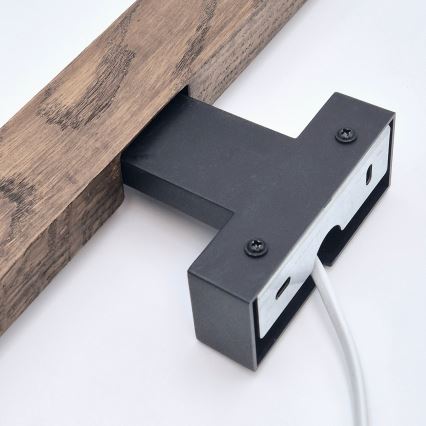 Brilagi - Badrumsspegel med LED-belysning WOODY MIRROR LED/12W/230V 60 cm IP44 ek valnöt/svart