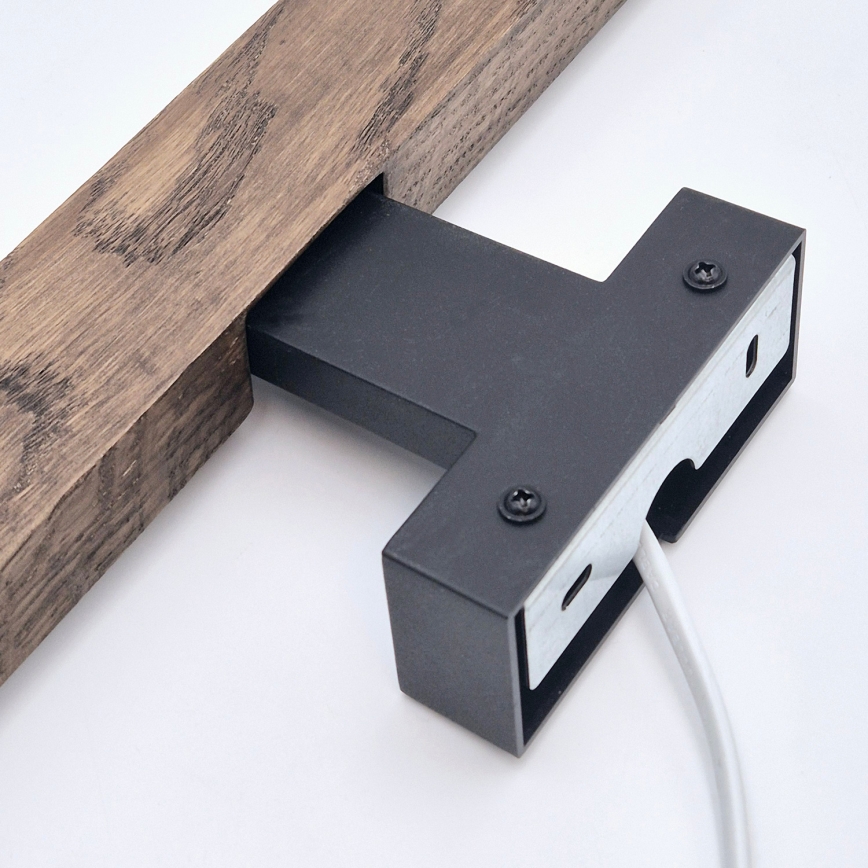 Brilagi - Badrumsspegel med LED-belysning WOODY MIRROR LED/12W/230V 60 cm IP44 ek valnöt/svart