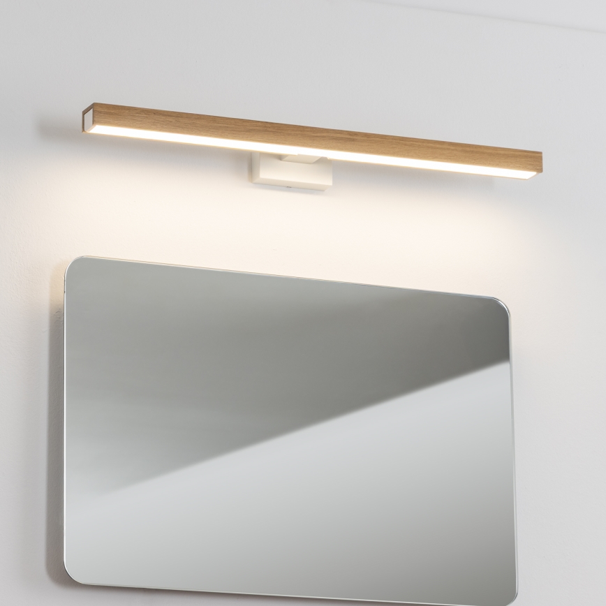 Brilagi - Badrumsspegel med LED-belysning WOODY MIRROR LED/12W/230V 60 cm IP44 ek/vit