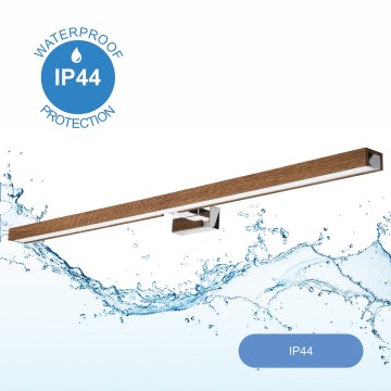Brilagi - Badrumsspegel med LED-belysning WOODY MIRROR LED/15W/230V 90 cm IP44 ek körsbär/skinande krom
