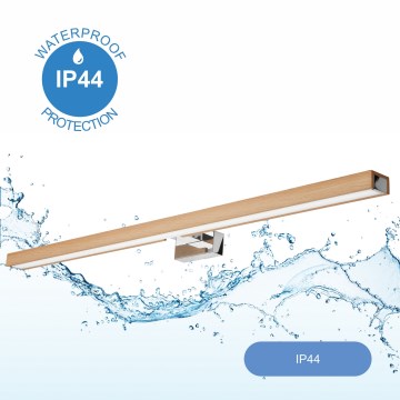 Brilagi - Badrumsspegel med LED-belysning WOODY MIRROR LED/15W/230V 90 cm IP44 ek/skinande krom