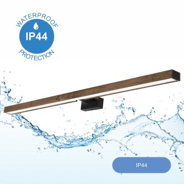 Brilagi - Badrumsspegel med LED-belysning WOODY MIRROR LED/15W/230V 90 cm IP44 ek valnöt/svart