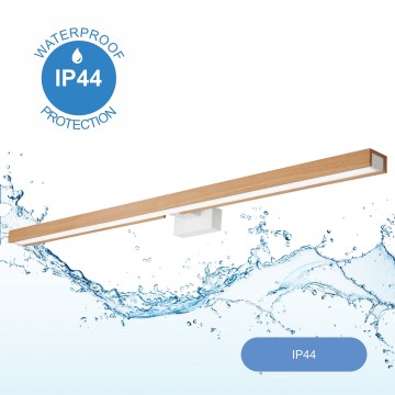 Brilagi - Badrumsspegel med LED-belysning WOODY MIRROR LED/15W/230V 90 cm IP44 ek/vit