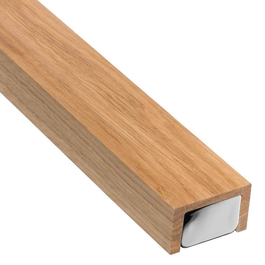 Brilagi - Badrumsspegel med LED-belysning WOODY MIRROR LED/15W/230V 90 cm IP44 ek/skinande krom