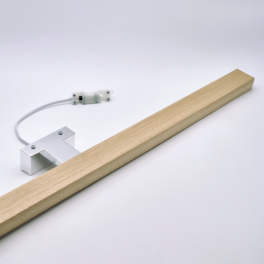 Brilagi - Badrumsspegel med LED-belysning WOODY MIRROR LED/15W/230V 90 cm IP44 ek/skinande krom