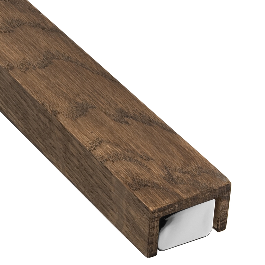 Brilagi - Badrumsspegel med LED-belysning WOODY MIRROR LED/15W/230V 90 cm IP44 ek valnöt/skinande krom