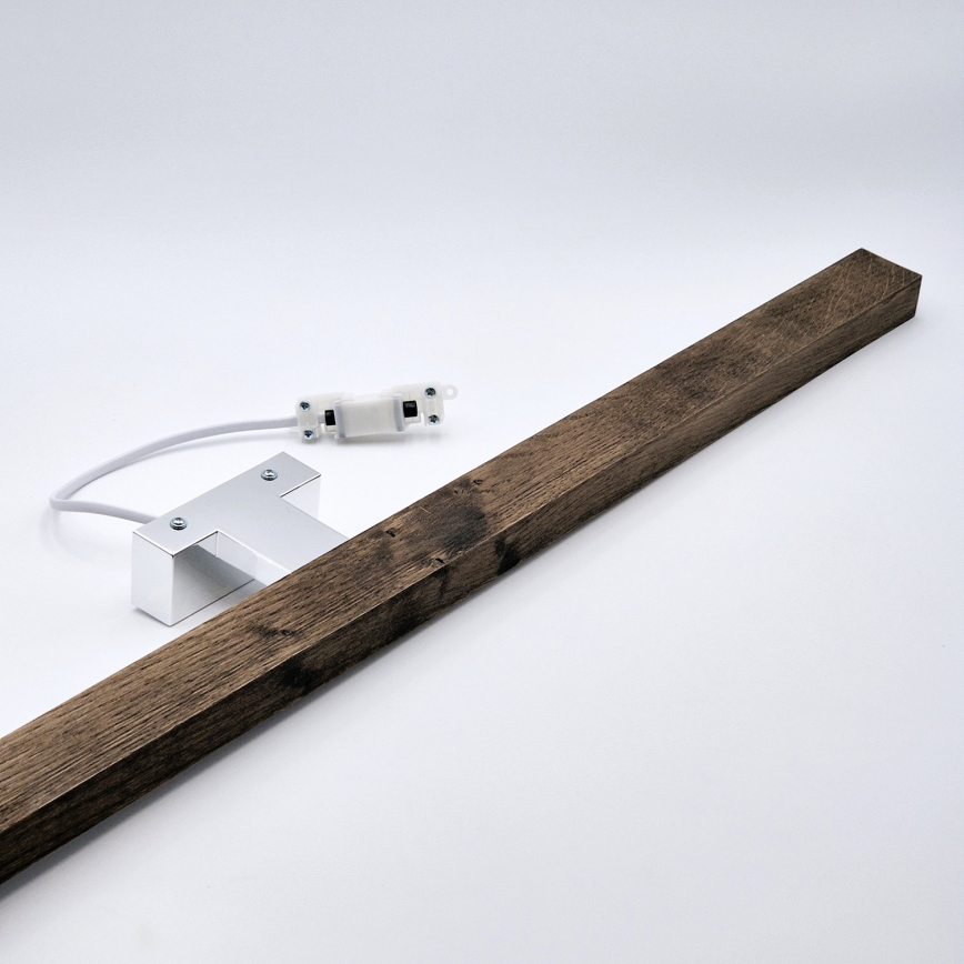 Brilagi - Badrumsspegel med LED-belysning WOODY MIRROR LED/15W/230V 90 cm IP44 ek valnöt/skinande krom