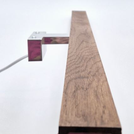 Brilagi - Badrumsspegel med LED-belysning WOODY MIRROR LED/15W/230V 90 cm IP44 ek körsbär/skinande krom