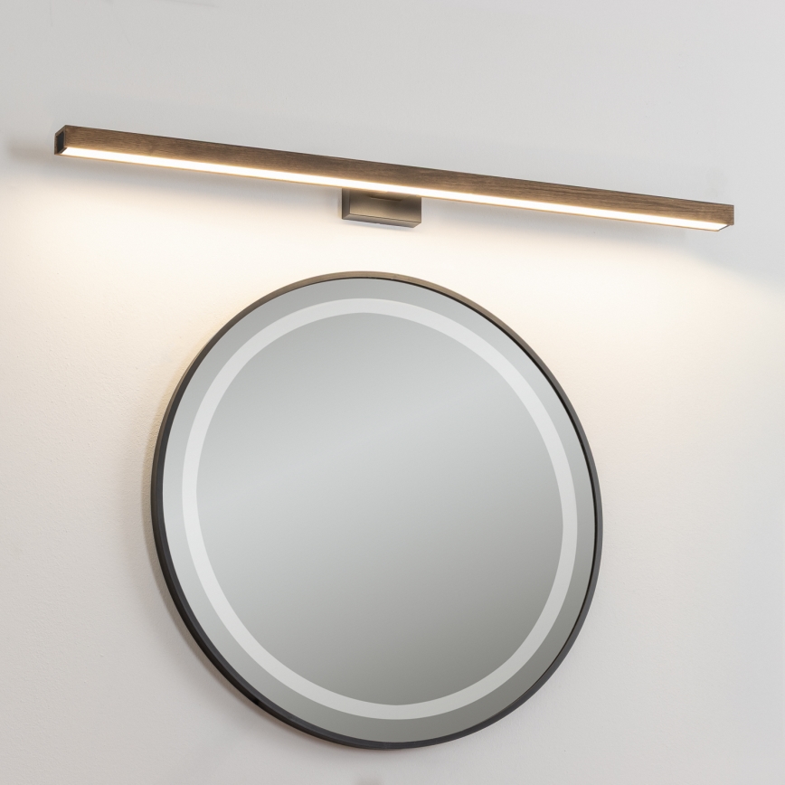 Brilagi - Badrumsspegel med LED-belysning WOODY MIRROR LED/15W/230V 90 cm IP44 ek valnöt/svart
