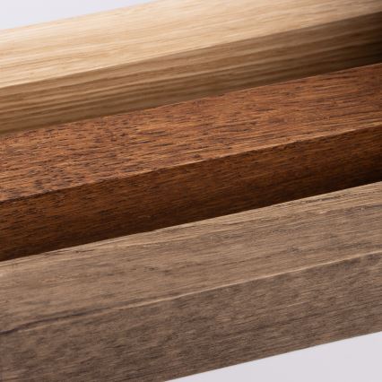 Brilagi - Badrumsspegel med LED-belysning WOODY MIRROR LED/15W/230V 90 cm IP44 ek valnöt/svart