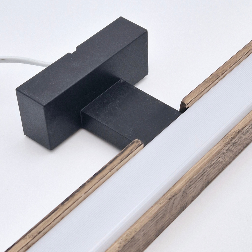 Brilagi - Badrumsspegel med LED-belysning WOODY MIRROR LED/15W/230V 90 cm IP44 ek valnöt/svart