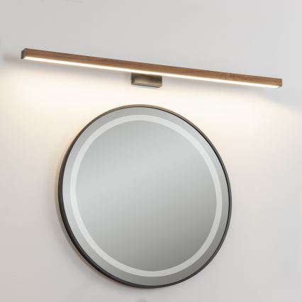 Brilagi - Badrumsspegel med LED-belysning WOODY MIRROR LED/15W/230V 90 cm IP44 ek körsbär/svart