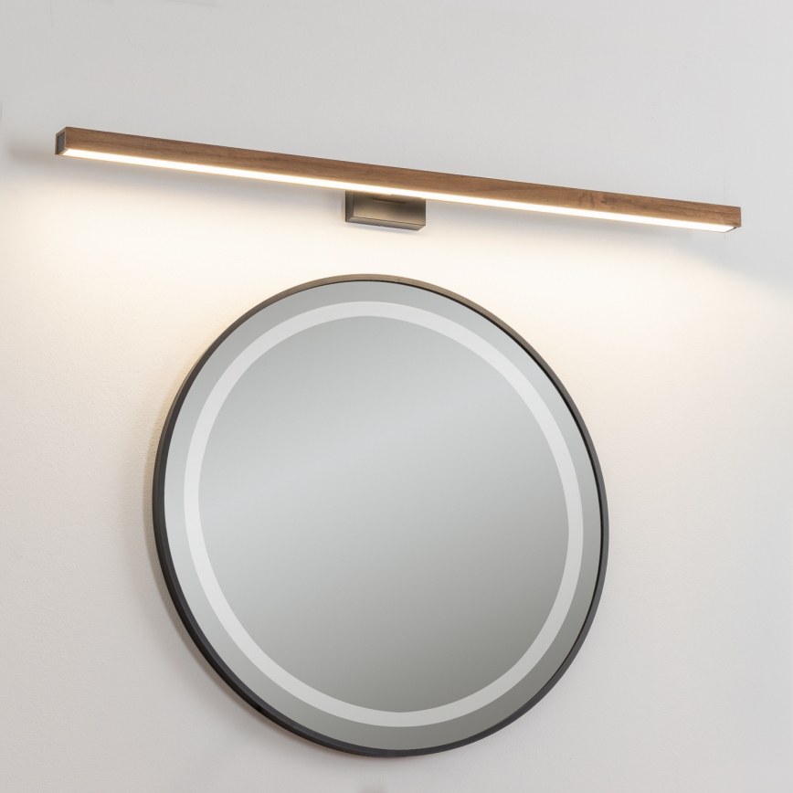 Brilagi - Badrumsspegel med LED-belysning WOODY MIRROR LED/15W/230V 90 cm IP44 ek körsbär/svart