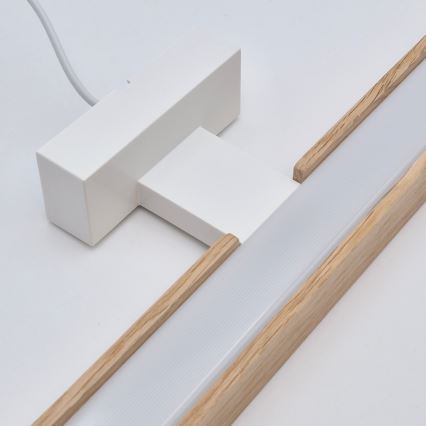 Brilagi - Badrumsspegel med LED-belysning WOODY MIRROR LED/15W/230V 90 cm IP44 ek/vit