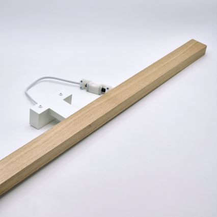 Brilagi - Badrumsspegel med LED-belysning WOODY MIRROR LED/15W/230V 90 cm IP44 ek/vit