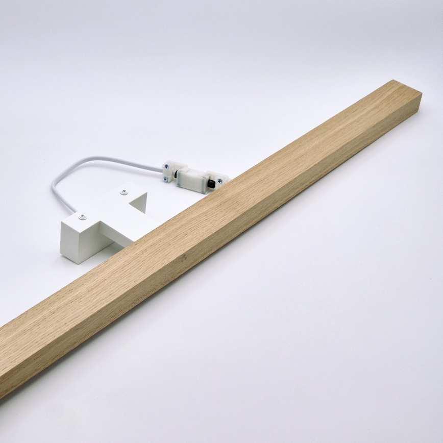 Brilagi - Badrumsspegel med LED-belysning WOODY MIRROR LED/15W/230V 90 cm IP44 ek/vit